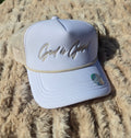 God Is Good Premium Trucker Hat – White/Stone