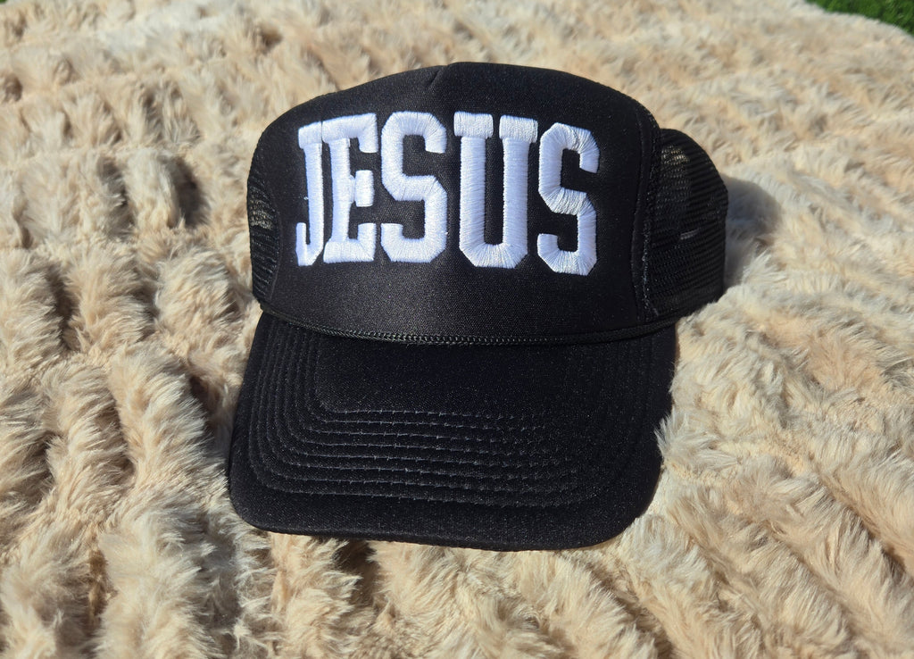 JESUS Trucker Hat – Black