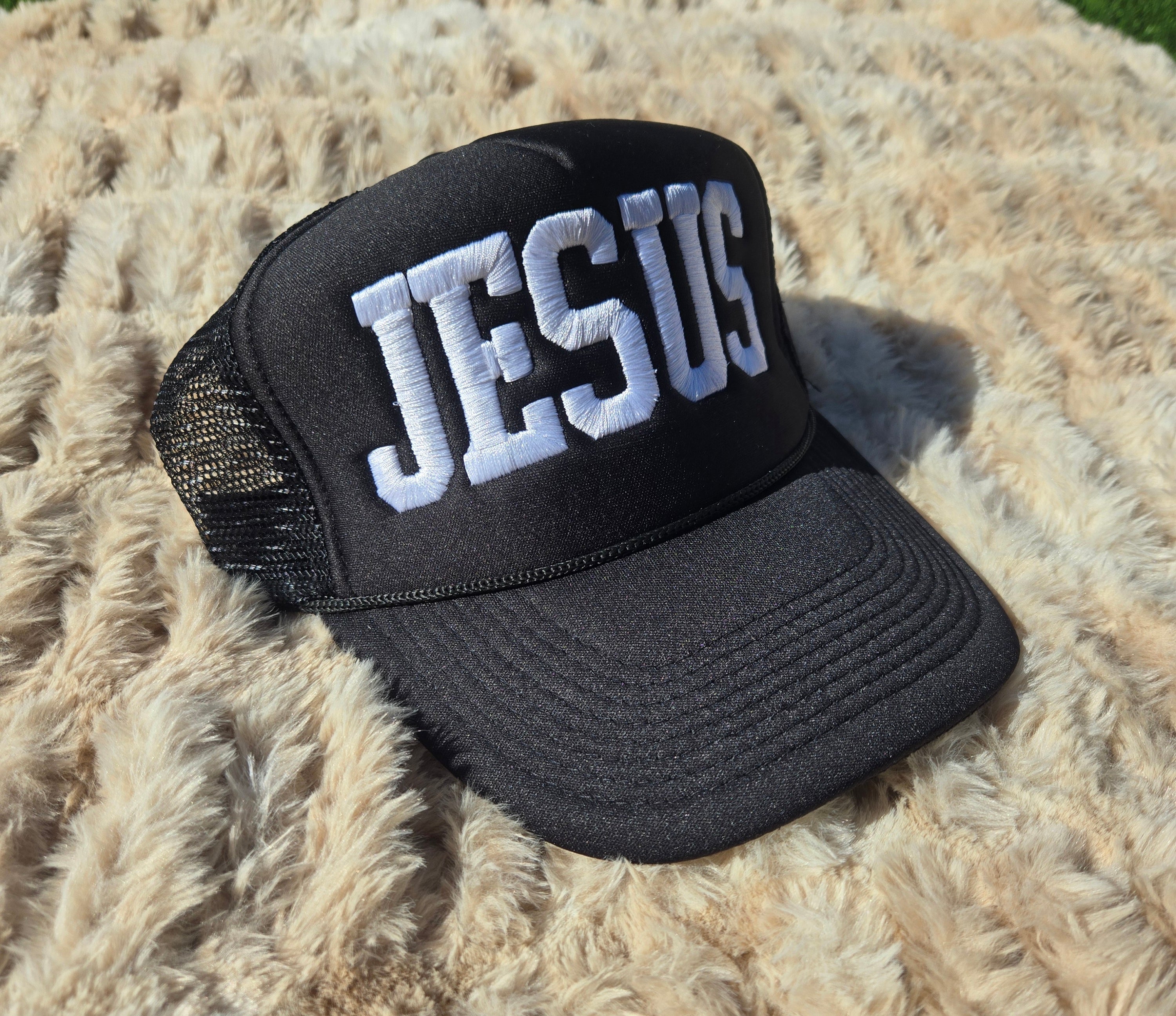 JESUS Trucker Hat – Black
