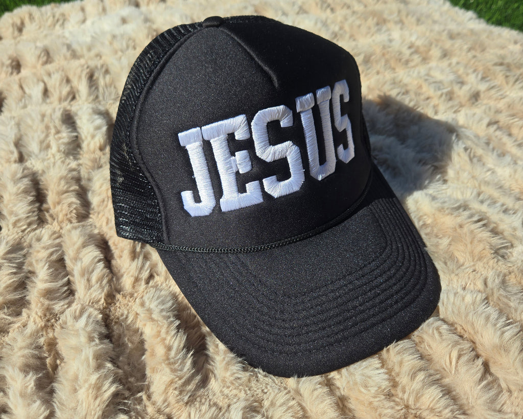 JESUS Trucker Hat – Black