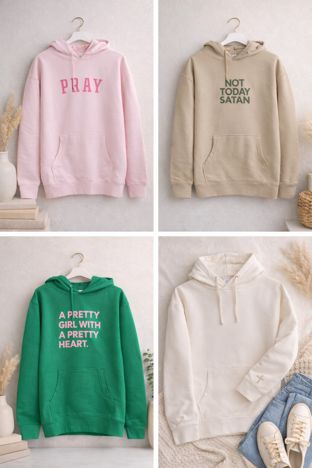 PRAY Hoodie | Faith Sweatshirt | Optional Sleeve Customization