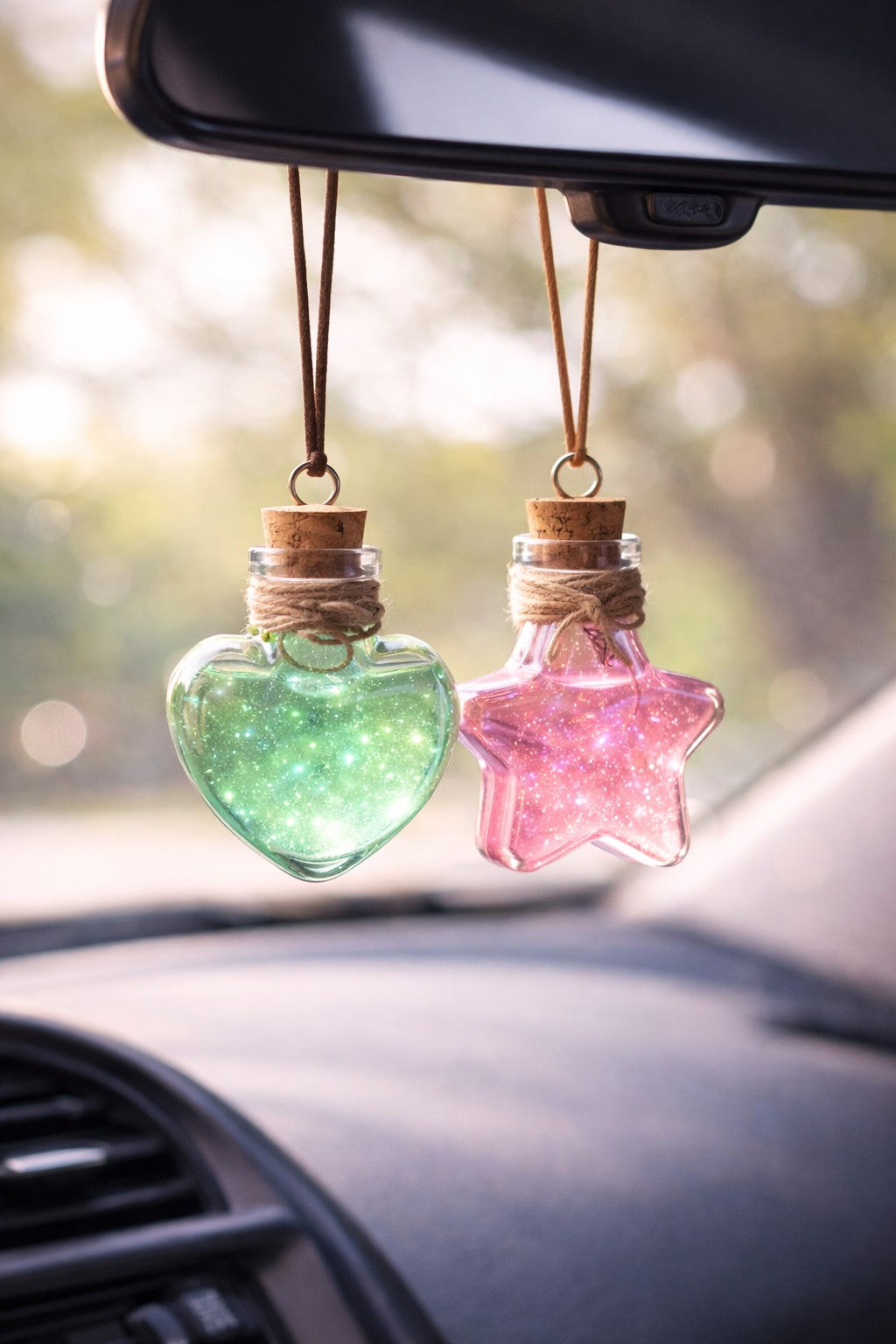 Potion bottle glitter car charm