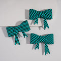 Green & Black Checkered Bowtie Silicone Straw Topper