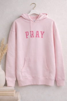 PRAY Hoodie | Faith Sweatshirt | Optional Sleeve Customization
