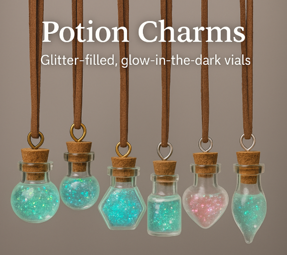 Potion bottle glitter car charm