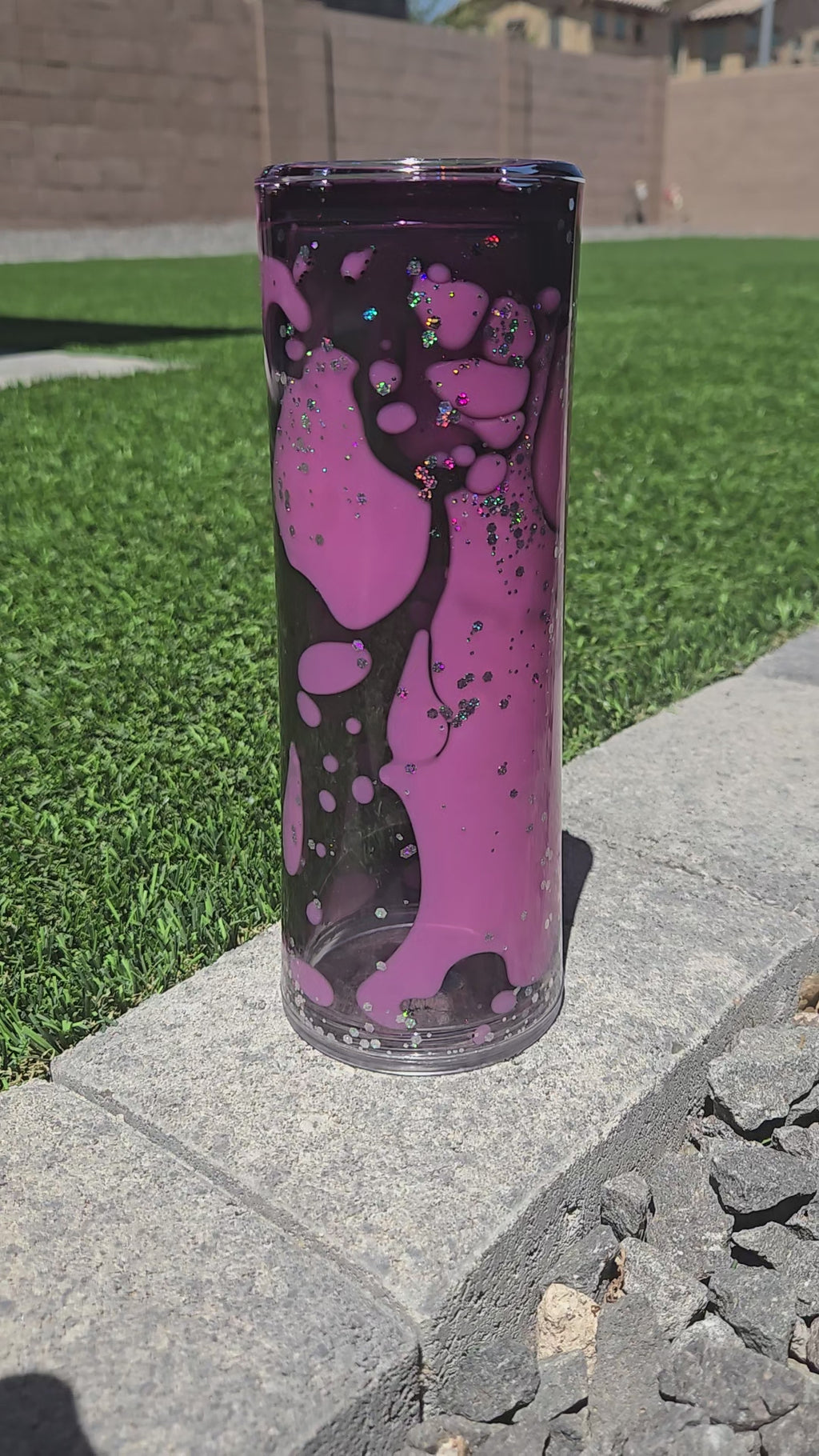Custom Glitter Snowglobe Cup - Straight Tumbler 25oz