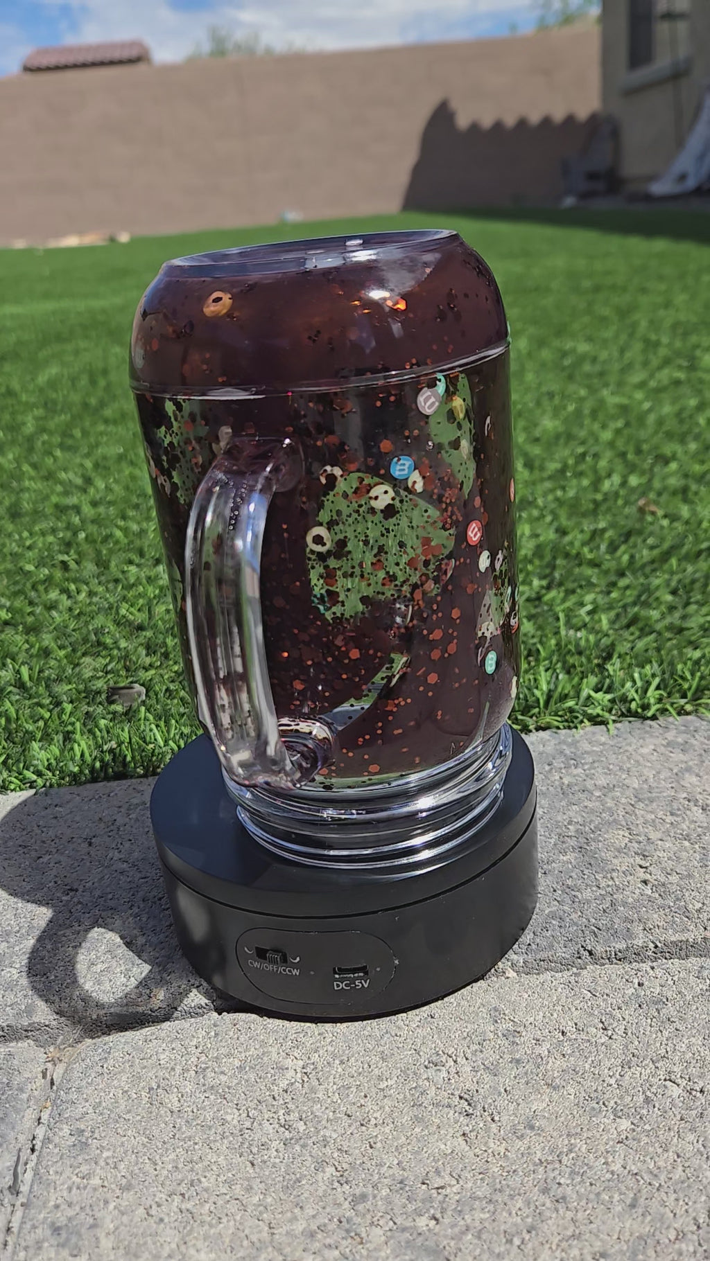 Custom Glitter Snowglobe Cup - Mason Jar 20oz