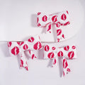 Red Lip Print Bowtie Silicone Straw Topper