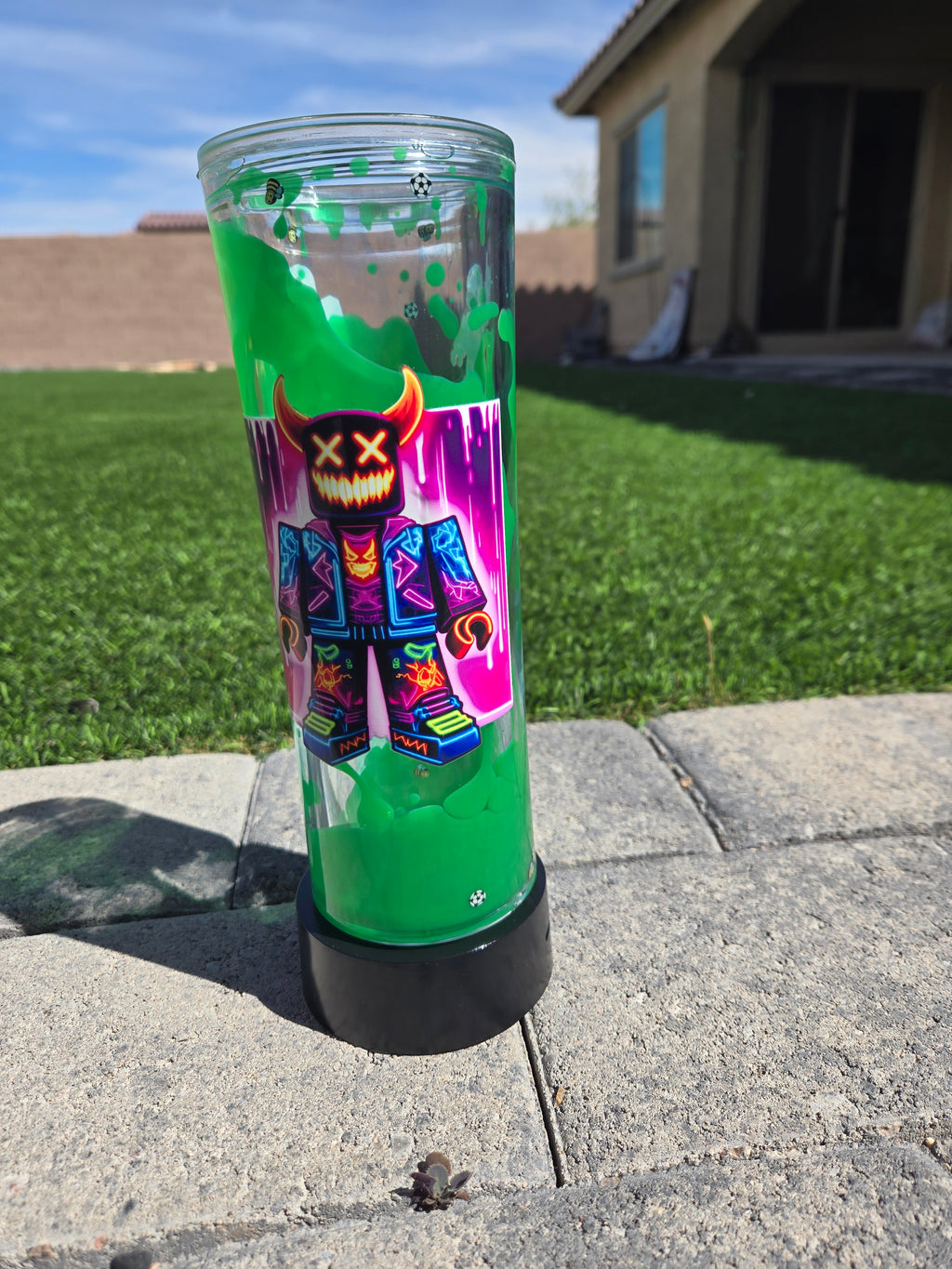 Custom Glitter Snowglobe Cup - Straight Tumbler 25oz