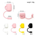Vivid Solid Color Silicone Straw Topper - Random Mix