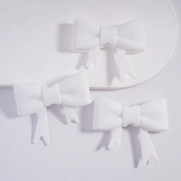 White Bowtie Silicone Straw Topper
